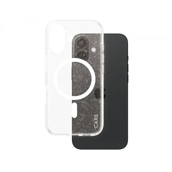 Husa MagSafe pentru Apple iPhone 16, PanzerGlass, Care Urban Combat Star Lit, Transparenta Alba