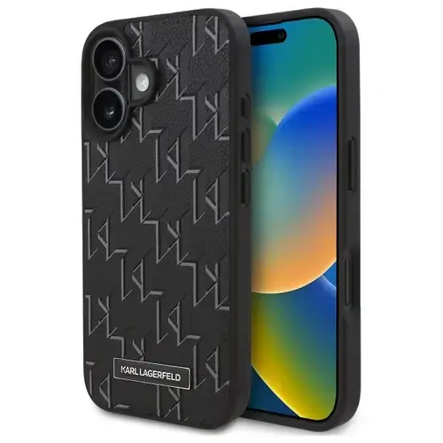 Husa MagSafe pentru Apple iPhone 16 Plus, Karl Lagerfeld, Hot Stamp, Neagra
