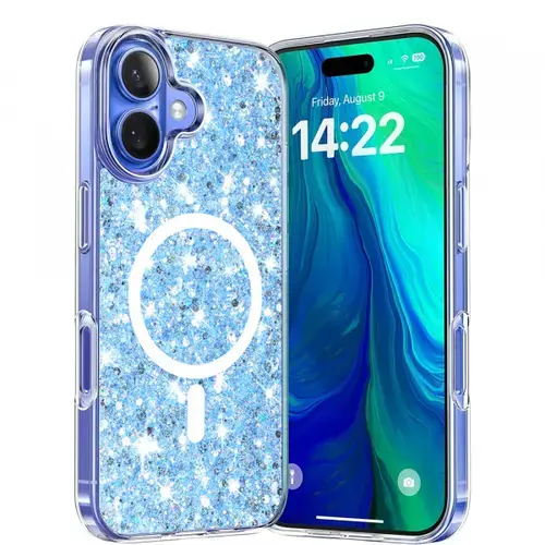 Husa MagSafe pentru Apple iPhone 16 Plus, Techsuit, Sparkly Glitter
