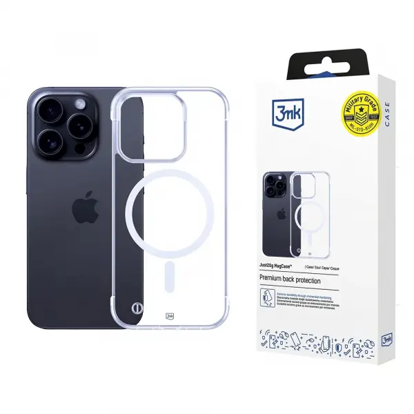 Husa MagSafe pentru Apple iPhone 16 Pro, 3MK, Just20g, Transparenta