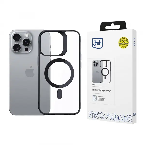 Husa MagSafe pentru Apple iPhone 16 Pro, 3MK, Satin Armor, Transparenta