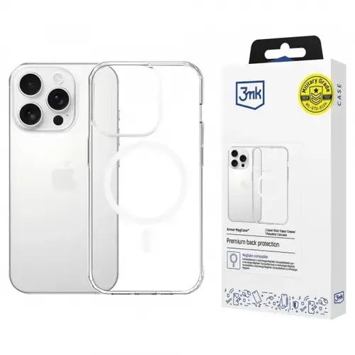 Husa MagSafe pentru Apple iPhone 16 Pro Max, 3MK, Armor MagCase, Transparenta