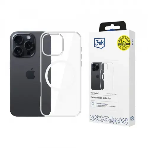 Husa MagSafe pentru Apple iPhone 16 Pro Max, 3MK, Clear MagCase, Transparenta