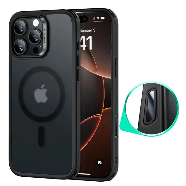 Husa MagSafe pentru Apple iPhone 16 Pro Max, ESR, Classic Hybrid Slide, Neagra Satinata