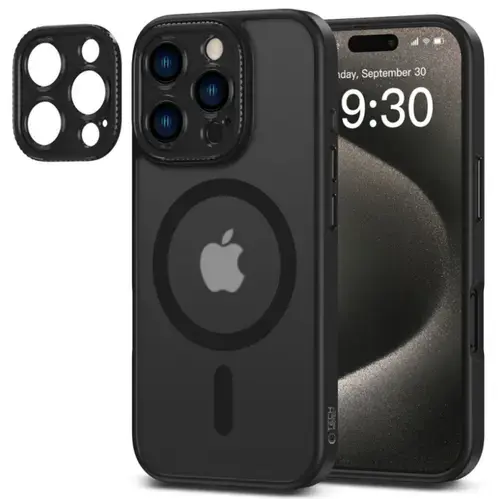 Husa MagSafe pentru Apple iPhone 16 Pro Max, Tech-Protect, Magcam, Neagra