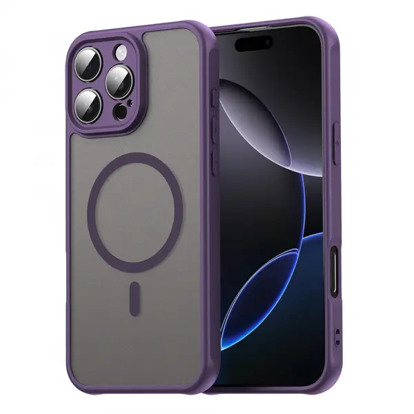 Husa MagSafe pentru Apple iPhone 16 Pro Max, Techsuit, HaloFrost II, Mov