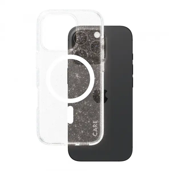 Husa MagSafe pentru Apple iPhone 16 Pro, PanzerGlass, Care Urban Combat Star Lit, Transparenta Alba