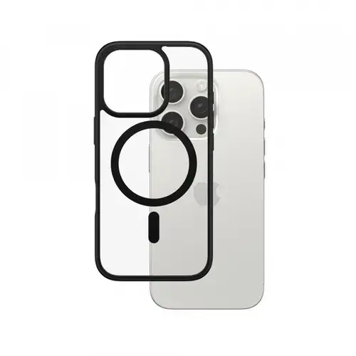 Husa MagSafe pentru Apple iPhone 16 Pro, PanzerGlass, Frame, Transparenta Neagra