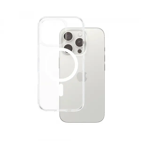 Husa MagSafe pentru Apple iPhone 16 Pro, PanzerGlass, HardCase, Transparenta Alba