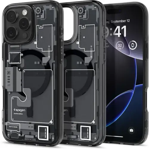 Husa MagSafe pentru Apple iPhone 16 Pro, Spigen, Ultra Hybrid Zero One, Neagra Mata