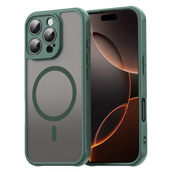 Husa MagSafe pentru Apple iPhone 16 Pro, Techsuit, HaloFrost II, Verde