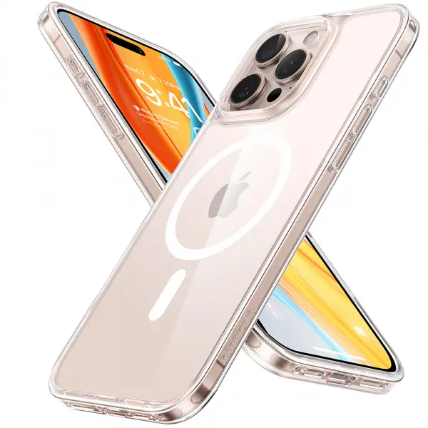 Husa MagSafe pentru Apple iPhone 16 Pro, Torras, Diamond, Transparenta