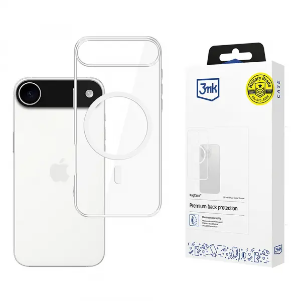 Husa MagSafe pentru Apple iPhone 17 Air, 3MK, MagCase, Transparenta