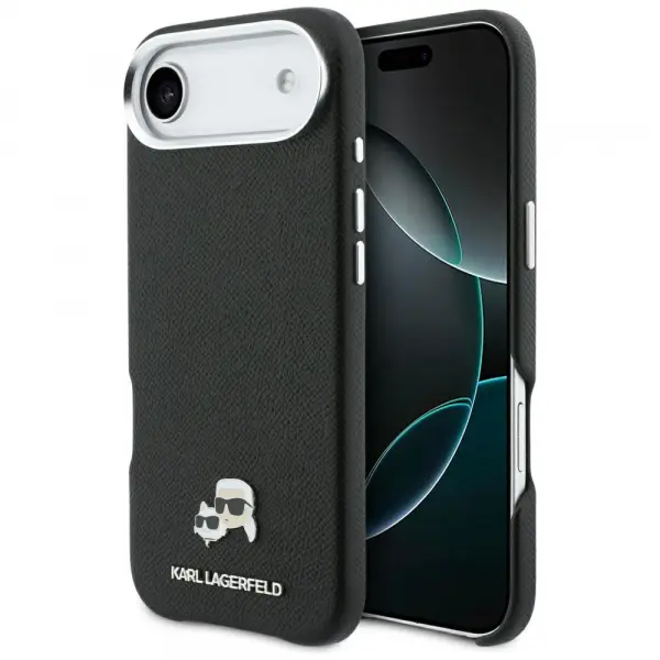 Husa MagSafe pentru Apple iPhone 17 Air, Karl Lagerfeld, Karl & Choupette Head's Pin, Neagra