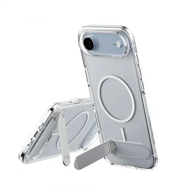 Husa MagSafe pentru Apple iPhone 17 Air, PanzerGlass, Care Feature Kickstand, Transparenta