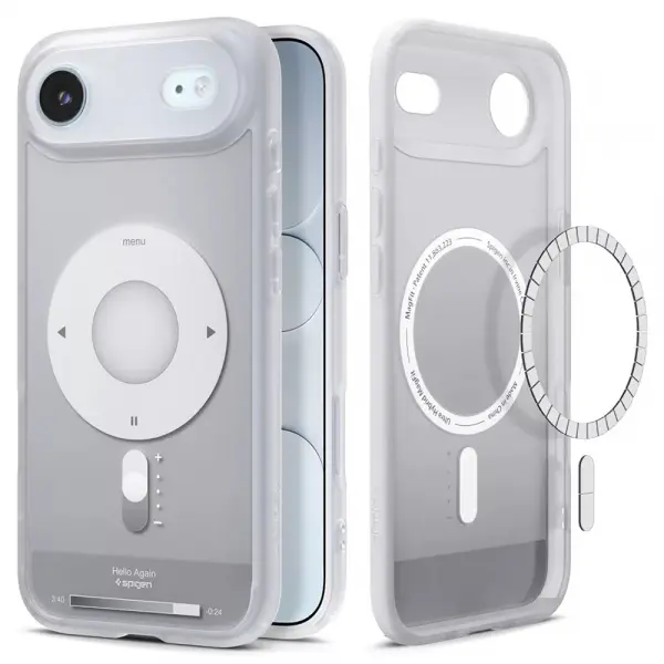 Husa MagSafe pentru Apple iPhone 17 Air, Spigen, Ultra Hybrid Classic, Argintie