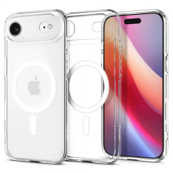 Husa MagSafe pentru Apple iPhone 17 Air, Spigen, Ultra Hybrid, Alba Transparenta ACS10313