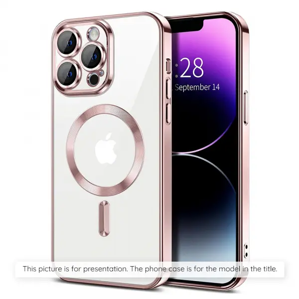 Husa MagSafe pentru Apple iPhone 17 Air, Techsuit, Luxury Crystal, Roz