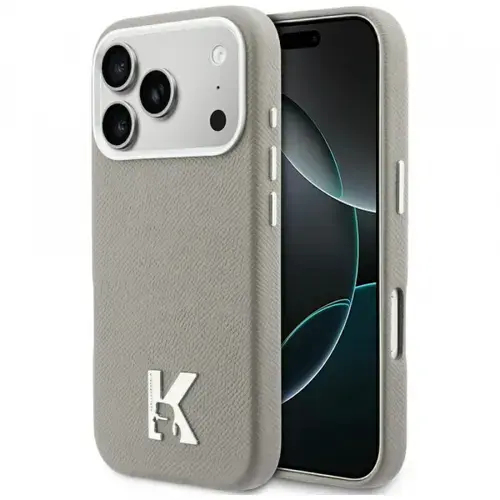 Husa MagSafe pentru Apple iPhone 17 Pro, Karl Lagerfeld, Karl Head Logo, Gri