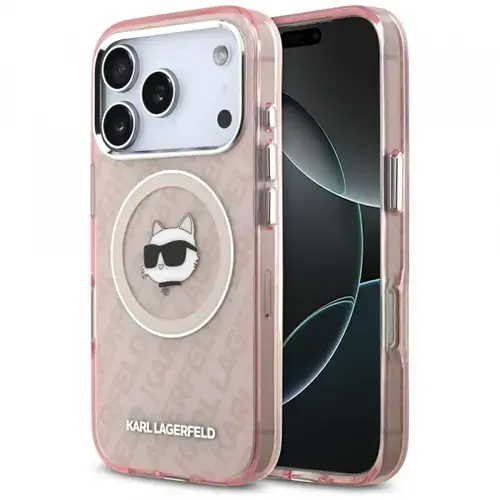 Husa MagSafe pentru Apple iPhone 17 Pro Max, Karl Lagerfeld, IML Choupette`s Head, Roz