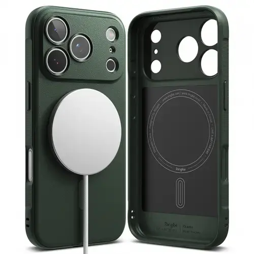 Husa MagSafe pentru Apple iPhone 17 Pro Max, Ringke, Onyx, Verde Inchis