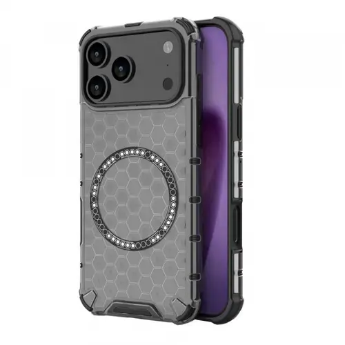 Husa MagSafe pentru Apple iPhone 17 Pro Max, Techsuit, HoneyComb Shield, Neagra