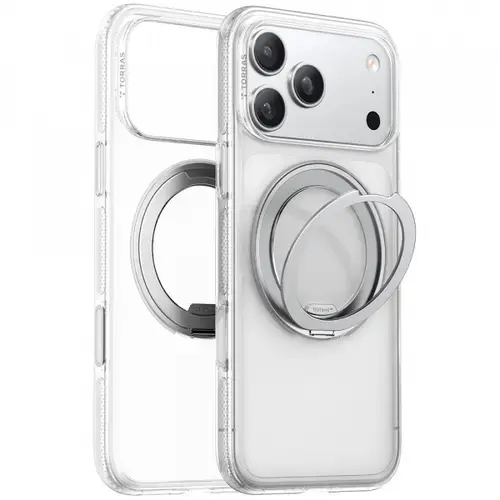 Husa MagSafe pentru Apple iPhone 17 Pro Max, Torras, Ostand R Fitness (Transparent)