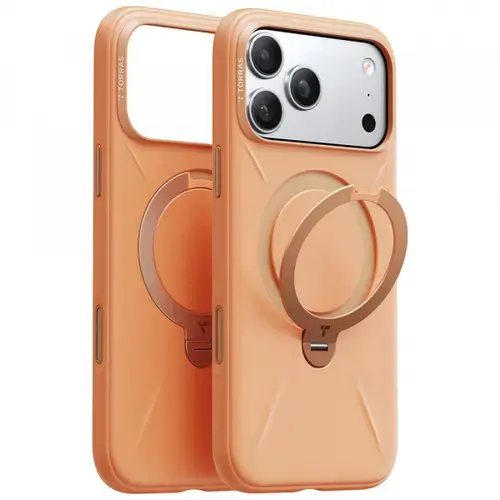Husa MagSafe pentru Apple iPhone 17 Pro Max, Torras, QPRO Silicone, Portocalie