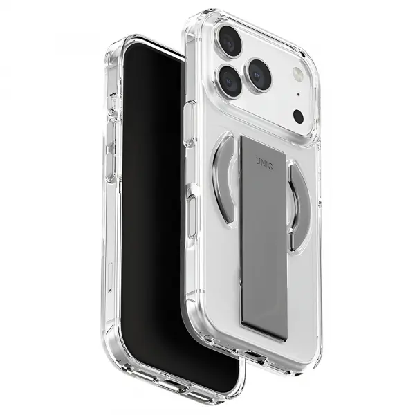 Husa MagSafe pentru Apple iPhone 17 Pro Max, UNIQ, Heldro Air MagClick, Transparenta Gri