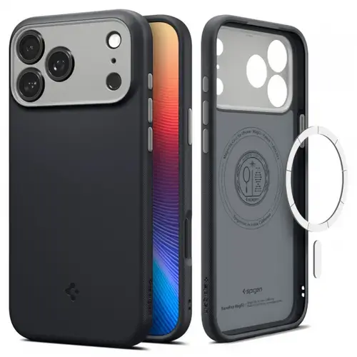 Husa MagSafe pentru Apple iPhone 17 Pro, Spigen, Caseology Nano Pop, Neagra