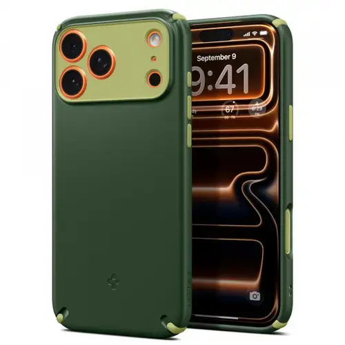 Husa MagSafe pentru Apple iPhone 17 Pro, Spigen, Caseology Nano Pop Hybrid, Verde