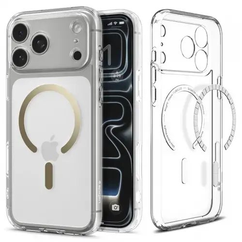 Husa MagSafe pentru Apple iPhone 17 Pro, Spigen, Ultra Hybrid, Aurie