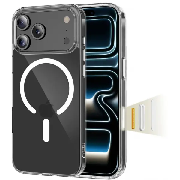Husa MagSafe pentru Apple iPhone 17 Pro, Tech-Protect, Flexair Hybrid CC, Transparenta