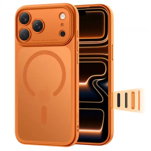 Husa MagSafe pentru Apple iPhone 17 Pro, Tech-Protect, MagPeak, Portocalie Mata