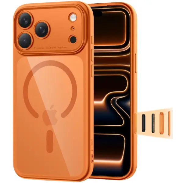 Husa MagSafe pentru Apple iPhone 17 Pro, Tech-Protect, MagPeak, Portocalie
