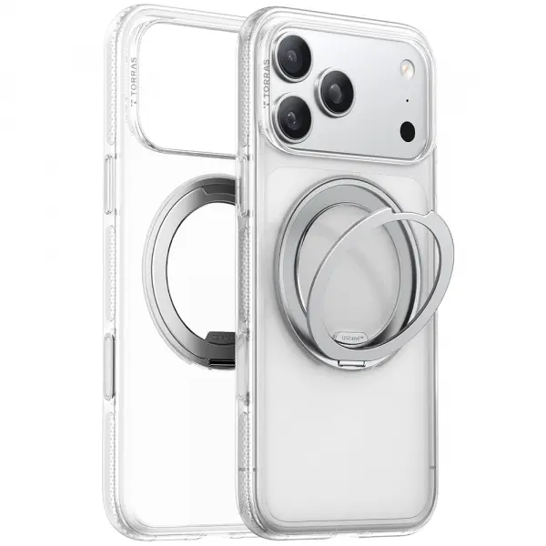 Husa MagSafe pentru Apple iPhone 17 Pro, Torras, Ostand R Fitness, Transparenta
