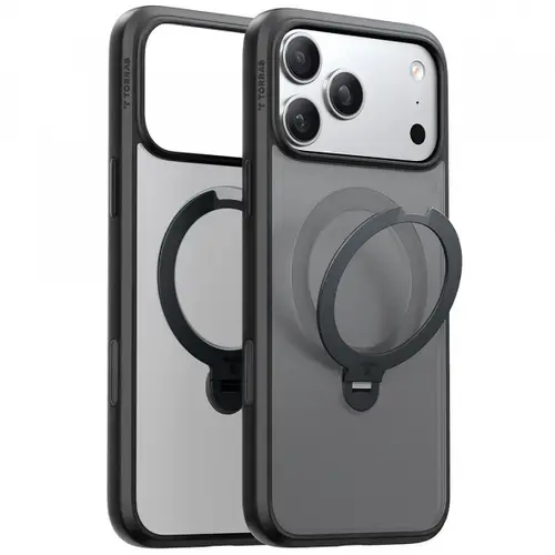 Husa MagSafe pentru Apple iPhone 17 Pro Torras Ostand Spin (Negru)