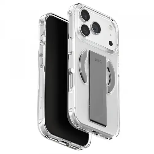Husa MagSafe pentru Apple iPhone 17 Pro, UNIQ, Heldro Air MagClick, Transparent/Gri