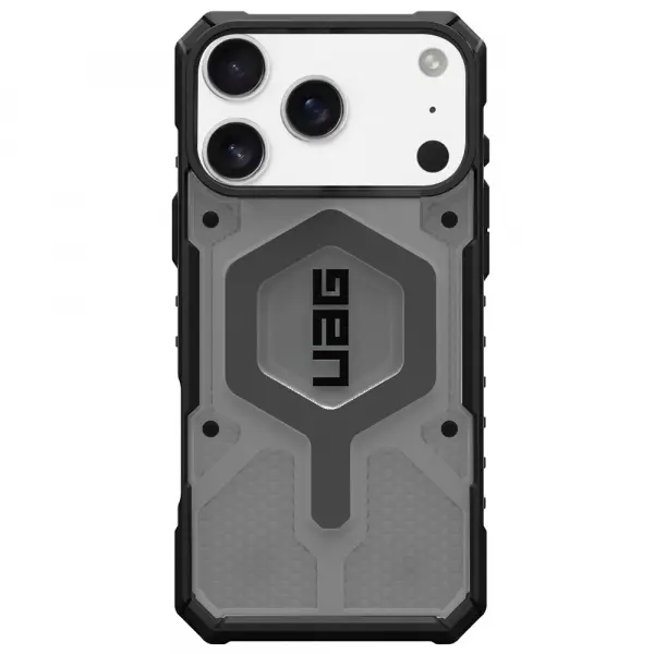 Husa MagSafe pentru Apple iPhone 17 Pro, Urban Armor Gear, Pathfinder Clear, Gri