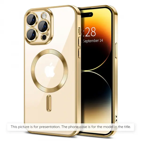 Husa MagSafe pentru Apple iPhone 17, Techsuit, Luxury Crystal, Aurie