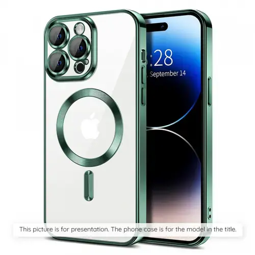 Husa MagSafe pentru Apple iPhone 17, Techsuit, Luxury Crystal, Verde Inchis