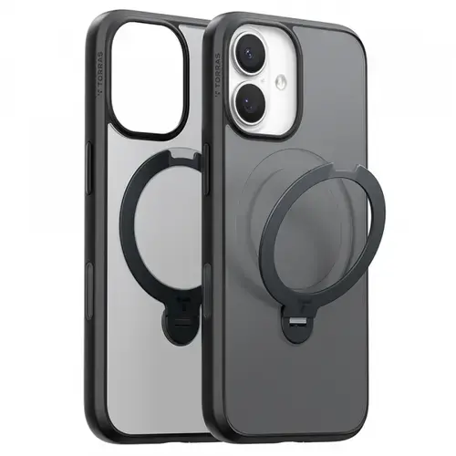 Husa MagSafe pentru Apple iPhone 17 Torras Ostand Spin (Negru)