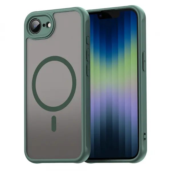 Husa MagSafe pentru Apple iPhone 17e / 16e, Techsuit, HaloFrost II, Verde