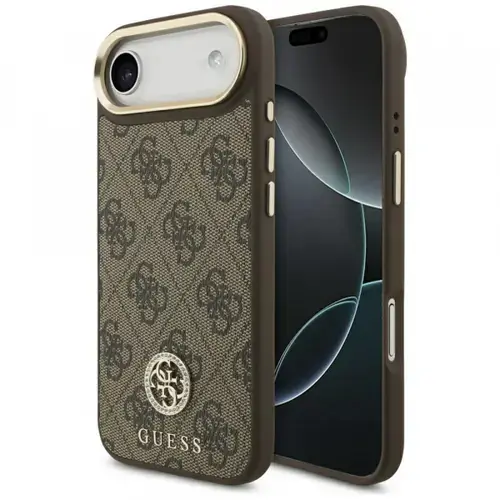 Husa MagSafe pentru Apple iPhone Air, Guess, 4G Strass Logo, Maro