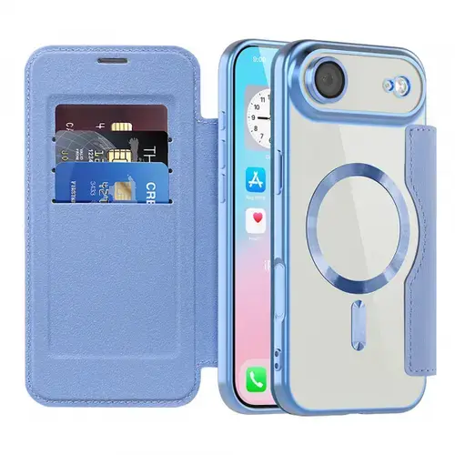 Husa MagSafe pentru Apple iPhone Air, Techsuit, SmartMag Book, Bleu