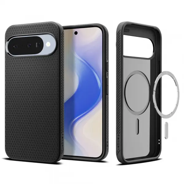 Husa MagSafe pentru Google Pixel 10 Pro / 10, Spigen, Liquid Air, Neagra Mata ACS09695