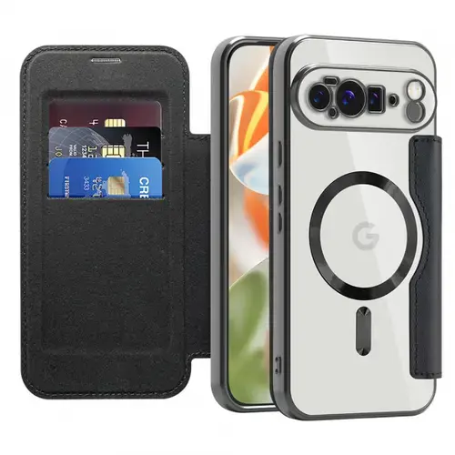 Husa MagSafe pentru Google Pixel 10 Pro XL, Techsuit, SmartMag Book (Negru)
