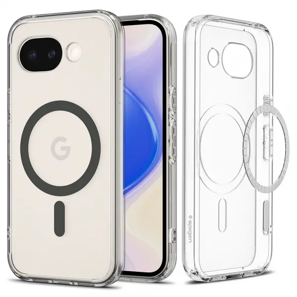 Husa MagSafe pentru Google Pixel 10a, Spigen, Ultra Hybrid, Transparenta Gri ACS11277
