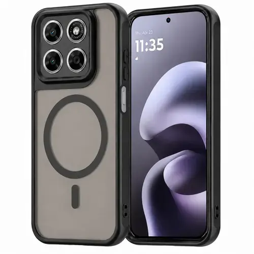 Husa MagSafe pentru Motorola Moto G87 / G77 / G67, Techsuit, HaloFrost II, Negru