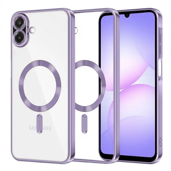 Husa MagSafe pentru Samsung Galaxy A07 4G A075, Techsuit, Luxury Crystal, Mov Deschis